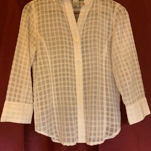 Translucent white blouse,Jones NY Size PP(xs)